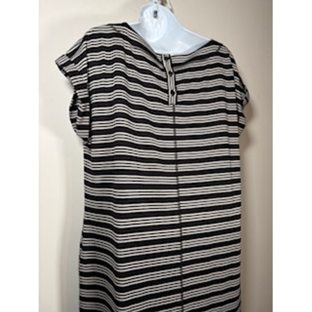 TALBOTS Shift Dress Large Petite Black White Striped Nautical Preppy Classic - Picture 5 of 7